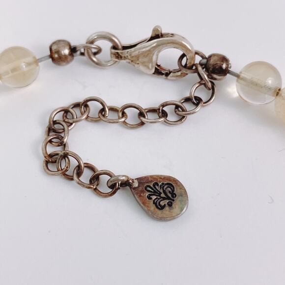 VTG Signed Barse Topaz Gemstone Necklace Sterling Silver Double Strand Chunky - Picture 4 of 10